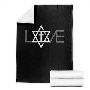 Love Jewish Messianic Christian Cross Star Of David Throw Blanket TS11 Black Print Your Wear