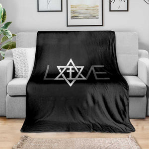 Love Jewish Messianic Christian Cross Star Of David Throw Blanket TS11 Print Your Wear