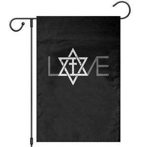 Love Jewish Messianic Christian Cross Star Of David Garden Flag TS11 Black Print Your Wear