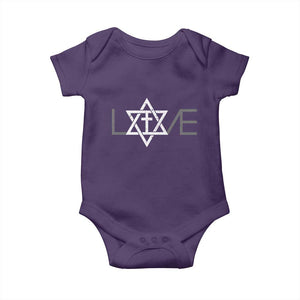 Love Jewish Messianic Christian Cross Star Of David Baby Onesie TS11 Purple Print Your Wear