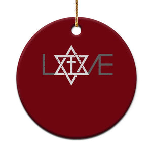 Love Jewish Messianic Christian Cross Star Of David Ceramic Ornament TS11 1pc Red Print Your Wear