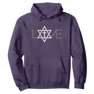 Love Jewish Messianic Christian Cross Star Of David Hoodie TS11 Purple Print Your Wear