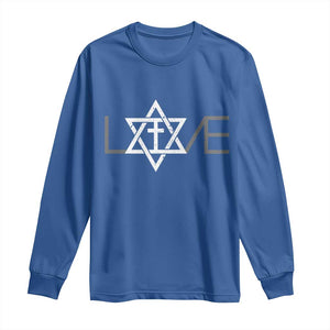 Love Jewish Messianic Christian Cross Star Of David Long Sleeve Shirt TS11 Royal Blue Print Your Wear