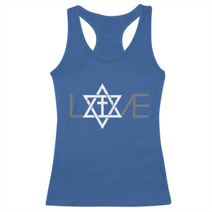 Love Jewish Messianic Christian Cross Star Of David Racerback Tank Top TS11 Royal Blue Print Your Wear