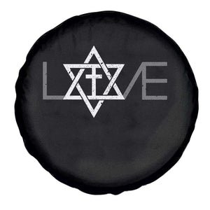 Love Jewish Messianic Christian Cross Star Of David Spare Tire Cover TS11 Print Your Wear