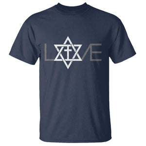 Love Jewish Messianic Christian Cross Star Of David T Shirt TS11 Navy Print Your Wear