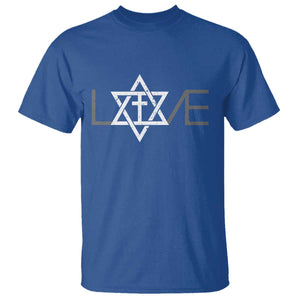 Love Jewish Messianic Christian Cross Star Of David T Shirt TS11 Royal Blue Print Your Wear