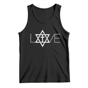 Love Jewish Messianic Christian Cross Star Of David Tank Top TS11 Black Print Your Wear