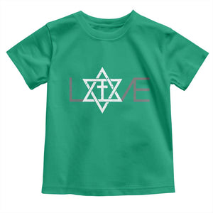Love Jewish Messianic Christian Cross Star Of David Toddler T Shirt TS11 Irish Green Print Your Wear