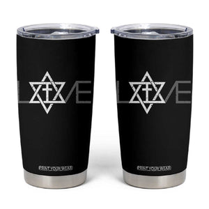 Love Jewish Messianic Christian Cross Star Of David Tumbler Cup TS11 Black Print Your Wear