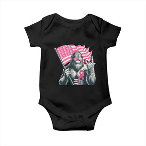 Funny Bigfoot Breast Cancer Awareness Baby Onesie Sasquatch Pink Ribbon TS11 Black Print Your Wear