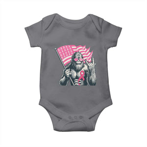 Funny Bigfoot Breast Cancer Awareness Baby Onesie Sasquatch Pink Ribbon TS11 Charcoal Print Your Wear