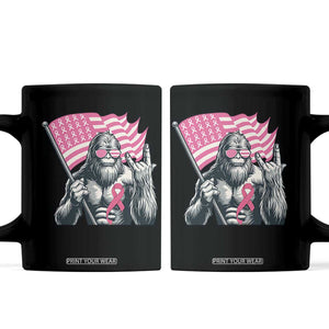 Funny Bigfoot Breast Cancer Awareness Coffee Mug Sasquatch Pink Ribbon TS11 Black Print Your Wear