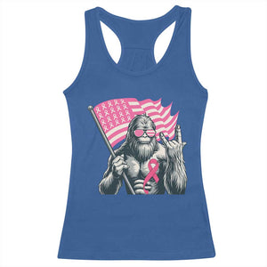 Funny Bigfoot Breast Cancer Awareness Racerback Tank Top Sasquatch Pink Ribbon TS11 Royal Blue Print Your Wear