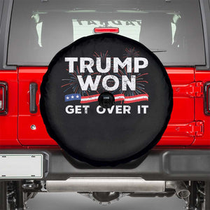 Trump Won Get Over It Spare Tire Cover US Election 2024 American Flag TS11 Black Print Your Wear