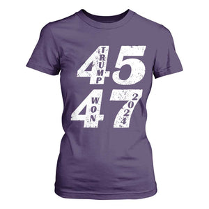 Trump For President T Shirt For Women Trump Won 45 47 US Election 2024 TS11 Purple Print Your Wear
