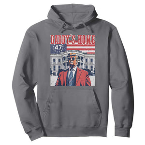Funny Trump 2024 Hoodie Daddy's Home The 47th US President Vintage Betsy American Flag TS11 Charcoal Print Your Wear