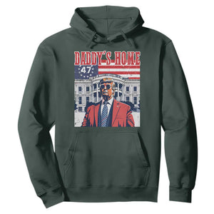 Funny Trump 2024 Hoodie Daddy's Home The 47th US President Vintage Betsy American Flag TS11 Dark Forest Green Print Your Wear
