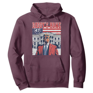 Funny Trump 2024 Hoodie Daddy's Home The 47th US President Vintage Betsy American Flag TS11 Maroon Print Your Wear