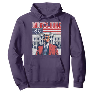 Funny Trump 2024 Hoodie Daddy's Home The 47th US President Vintage Betsy American Flag TS11 Purple Print Your Wear