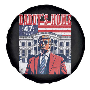 Funny Trump 2024 Spare Tire Cover Daddy's Home The 47th US President Vintage Betsy American Flag TS11 Print Your Wear