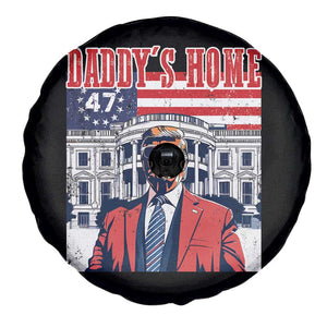 Funny Trump 2024 Spare Tire Cover Daddy's Home The 47th US President Vintage Betsy American Flag TS11 Print Your Wear