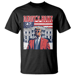 Funny Trump 2024 T Shirt Daddy's Home The 47th US President Vintage Betsy American Flag TS11 Black Print Your Wear