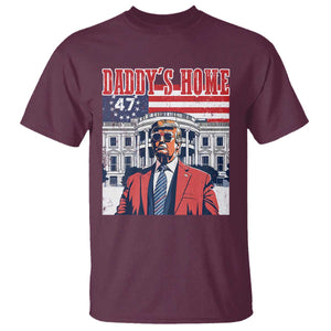 Funny Trump 2024 T Shirt Daddy's Home The 47th US President Vintage Betsy American Flag TS11 Maroon Print Your Wear