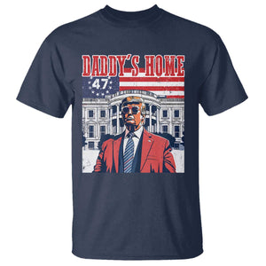 Funny Trump 2024 T Shirt Daddy's Home The 47th US President Vintage Betsy American Flag TS11 Navy Print Your Wear
