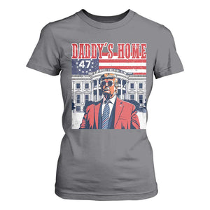 Funny Trump 2024 T Shirt For Women Daddy's Home The 47th US President Vintage Betsy American Flag TS11 Charcoal Print Your Wear