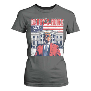 Funny Trump 2024 T Shirt For Women Daddy's Home The 47th US President Vintage Betsy American Flag TS11 Dark Heather Print Your Wear