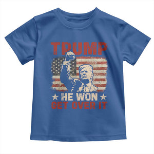 Trump Won 2024 Baby Shirt He Won Get Over It Vintage American Flag TS11 Royal Blue Print Your Wear