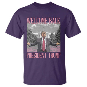 Funny Welcome Back President Trump T Shirt White House President Trump 45 47 TS11 Purple Print Your Wear