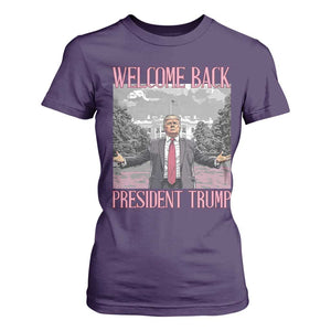 Funny Welcome Back President Trump T Shirt For Women White House President Trump 45 47 TS11 Purple Print Your Wear