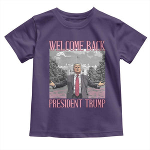 Funny Welcome Back President Trump Toddler T Shirt White House President Trump 45 47 TS11 Purple Print Your Wear