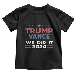 Trump Vance We Did It 2024 Baby Shirt Trump Won President 45 47 American Flag TS11 Black Print Your Wear