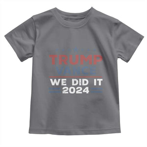 Trump Vance We Did It 2024 Baby Shirt Trump Won President 45 47 American Flag TS11 Charcoal Print Your Wear