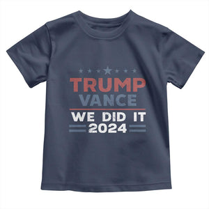 Trump Vance We Did It 2024 Baby Shirt Trump Won President 45 47 American Flag TS11 Navy Print Your Wear