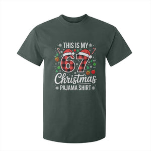This Is My 67 Christmas Pajama T Shirt For Kid Six Seven Meme Xmas TS11 Dark Forest Green Print Your Wear
