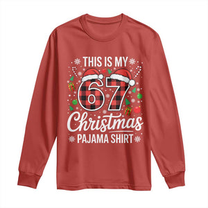 This Is My 67 Christmas Pajama Long Sleeve Shirt Six Seven Meme Xmas TS11 Red Print Your Wear