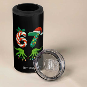Funny Six Seven Christmas 67 Meme Gen Alpha Slang Elf Hands 4 in 1 Can Cooler Tumbler TS11 Print Your Wear