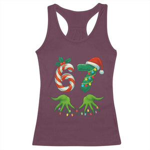 Funny Six Seven Christmas 67 Meme Gen Alpha Slang Elf Hands Racerback Tank Top TS11 Maroon Print Your Wear