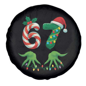 Funny Six Seven Christmas 67 Meme Gen Alpha Slang Elf Hands Spare Tire Cover TS11 Print Your Wear