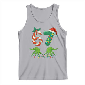Funny Six Seven Christmas 67 Meme Gen Alpha Slang Elf Hands Tank Top TS11 Athletic Heather Print Your Wear