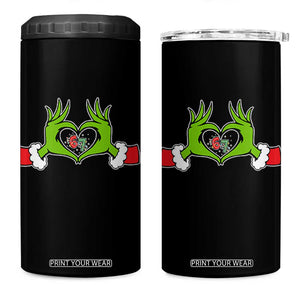 Funny Six Seven Christmas 67 Meme Gen Alpha Elf Heart Hands 4 in 1 Can Cooler Tumbler TS11 One Size: 16 oz Black Print Your Wear