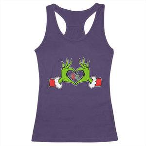 Funny Six Seven Christmas 67 Meme Gen Alpha Elf Heart Hands Racerback Tank Top TS11 Purple Print Your Wear