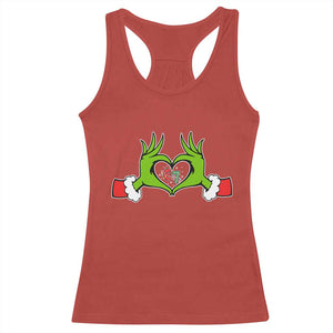 Funny Six Seven Christmas 67 Meme Gen Alpha Elf Heart Hands Racerback Tank Top TS11 Red Print Your Wear