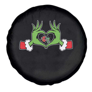 Funny Six Seven Christmas 67 Meme Gen Alpha Elf Heart Hands Spare Tire Cover TS11 Print Your Wear