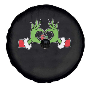 Funny Six Seven Christmas 67 Meme Gen Alpha Elf Heart Hands Spare Tire Cover TS11 Print Your Wear