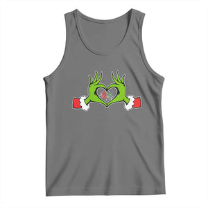 Funny Six Seven Christmas 67 Meme Gen Alpha Elf Heart Hands Tank Top TS11 Black Heather Print Your Wear